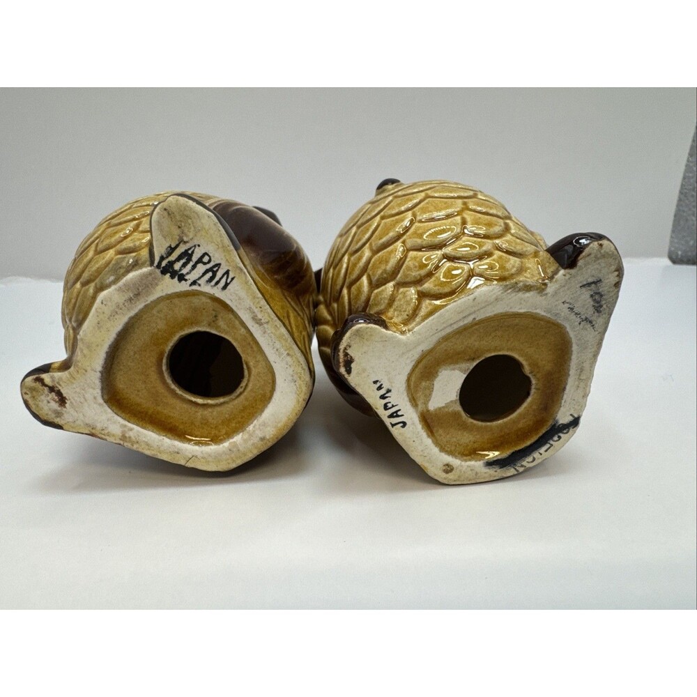 OWLS Salt & Pepper Shaker S&P VINTAGE Porcelain Ceramic Kitch Cottage Retro - Picture 6 of 6